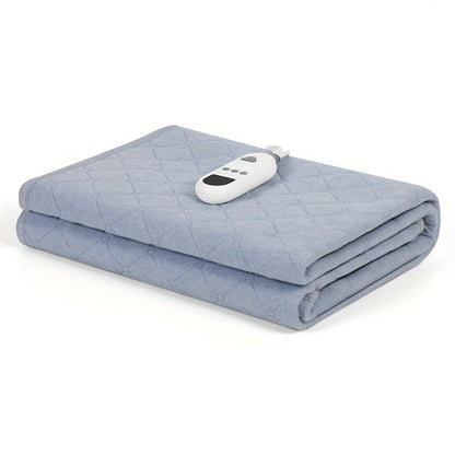 Extra Large Electric Heating Pad 63"x31.5" with Remote Control - 9 Adjustable Heat Levels, 4 Timer Settings, Quick Heating, Machine Washable, for Bed Massage Table Camping Sleeping Bag, Gray & Brown
