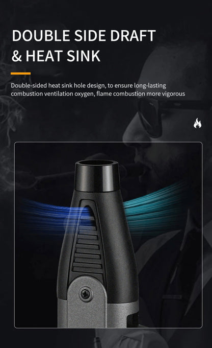 Windproof Torch Lighter 5 Pack Outdoor Butane Gas Lighter Set 1300 1800 Degree Blue Flame Safety Lock Gift Box Camping BBQ Candle Fireplace Butane Not Included