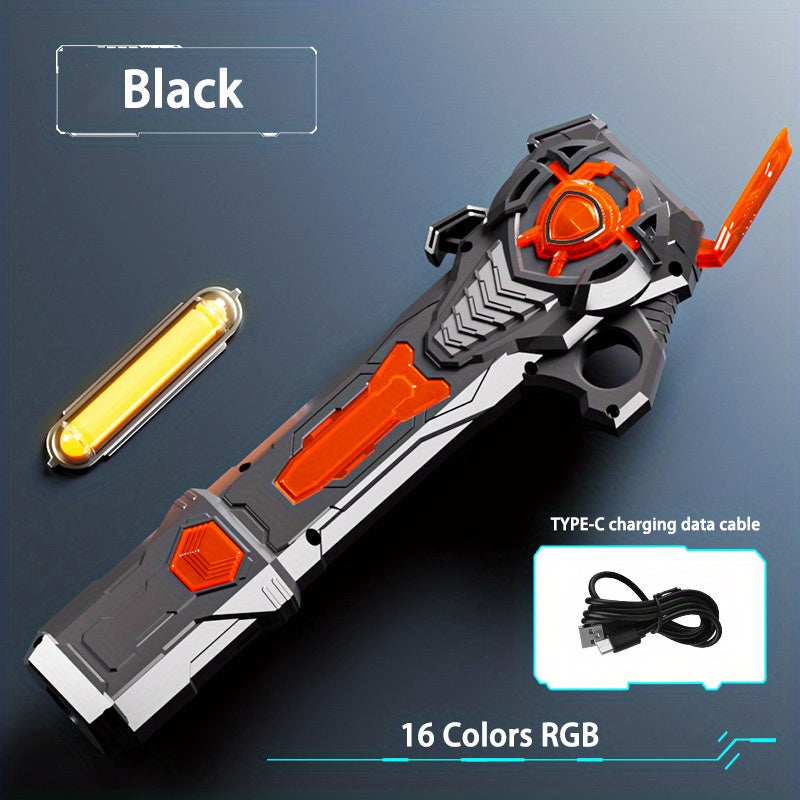RGB Light-Up Saber Toy 16 Colors Rechargeable Light Sword with Gravity Sensor & Sound Effects – 2-in-1 Flashing Space Sword for Kids Boys Girls | Best Birthday Christmas Gift