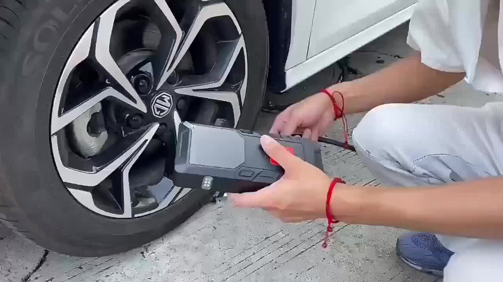 9-in-1 Car Jump Starter with Air Compressor, 150PSI Portable Digital Tire Inflator & Vehicle Battery Charger, for 2.38Gal Gas/2.64Gal Diesel Engines, Built-in LED Emergency Light, Compact High-performance Auto Accessory for Outdoor Adventures