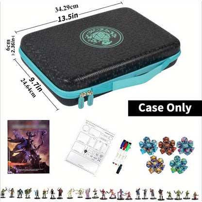DND Dice Tray & Storage Box for D&D MTG RPG Tabletop Games – Polyhedral Dice Holder Organizer Case for D20 D12 D10 D8 D6 D4, Gamer Gift, Case Only (Green, Grey, Red, Black)