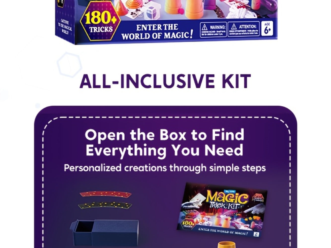 180+ Magic Tricks Kit for Kids – Complete Magician Starter Set with Step-by-Step Video Lessons, Magic Wand, Illusion Cards & Classic Props | Birthday Christmas Gift for Boys Girls Ages 6+