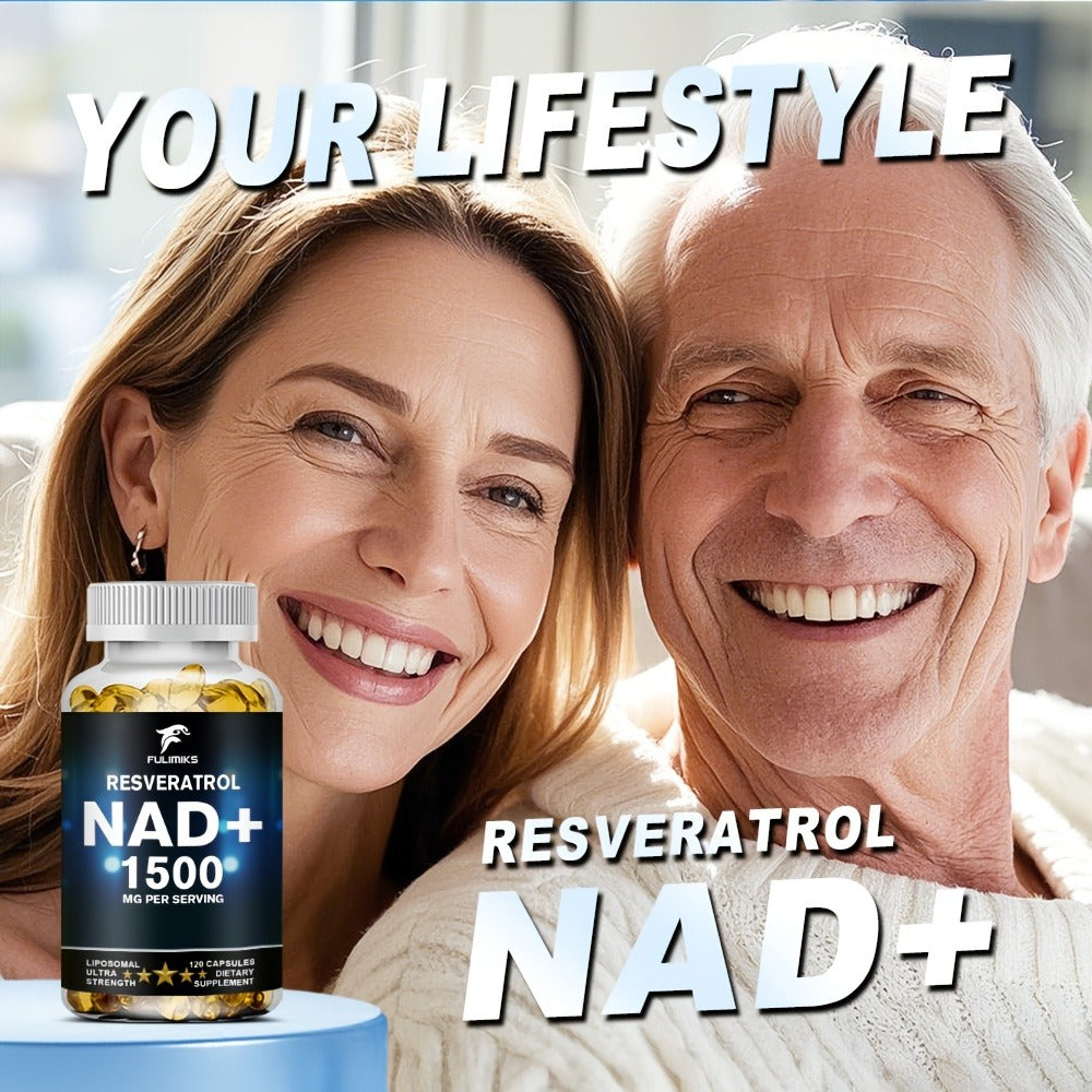 NAD+ Supplement Capsules with Resveratrol – Cellular Energy, Anti-Aging & Daily Vitality Support for Women & Men, 120 Capsules 60-Day Supply by FULIMIKS