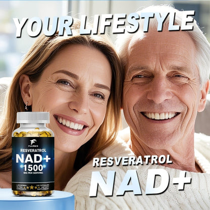 NAD+ Supplement Capsules with Resveratrol – Cellular Energy, Anti-Aging & Daily Vitality Support for Women & Men, 120 Capsules 60-Day Supply by FULIMIKS