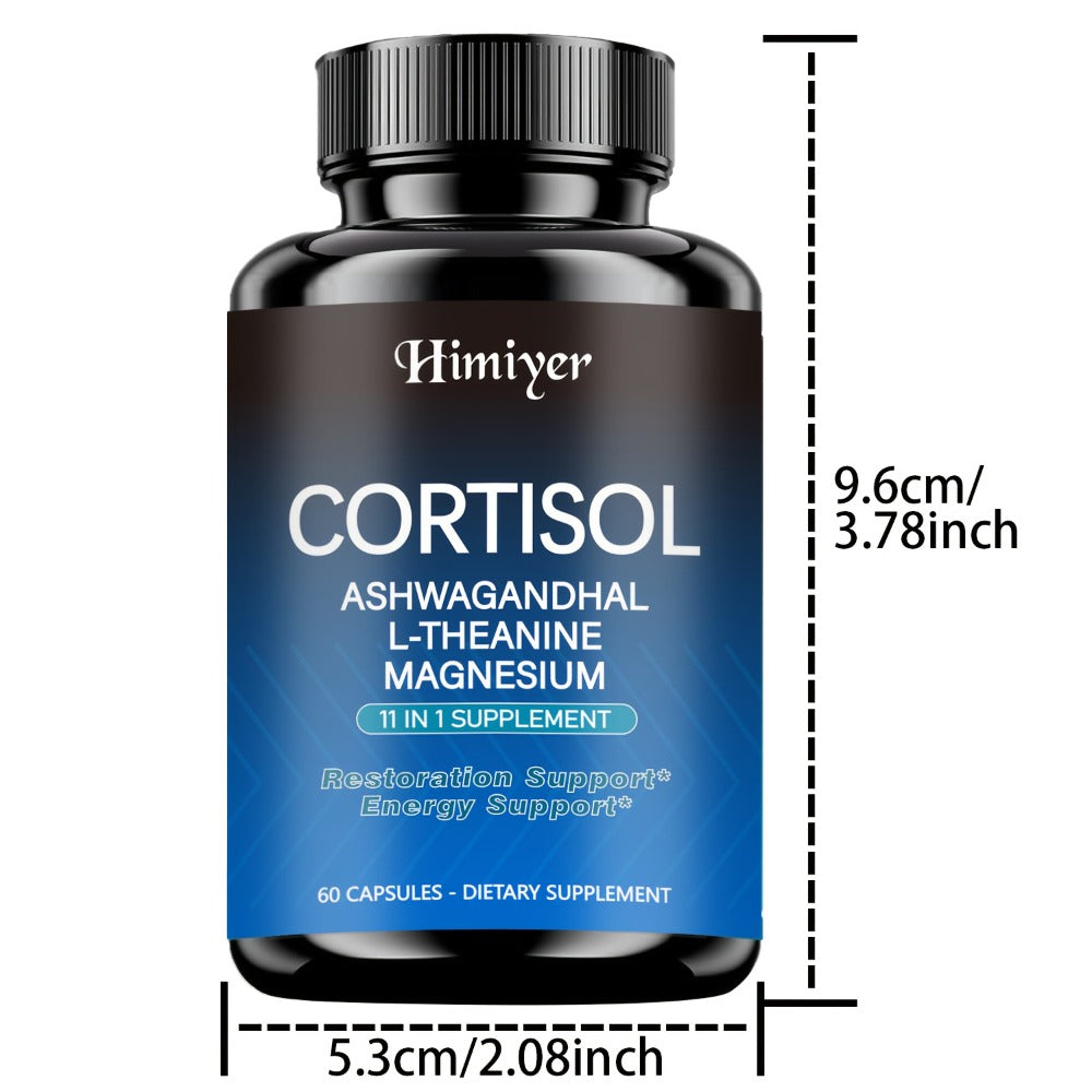 Cortisol Balance Supplement 60 Capsules 11-in-1 Hormone Balancing Stress Relief with Ashwagandha Rhodiola Rosea Theanine Magnesium for Women