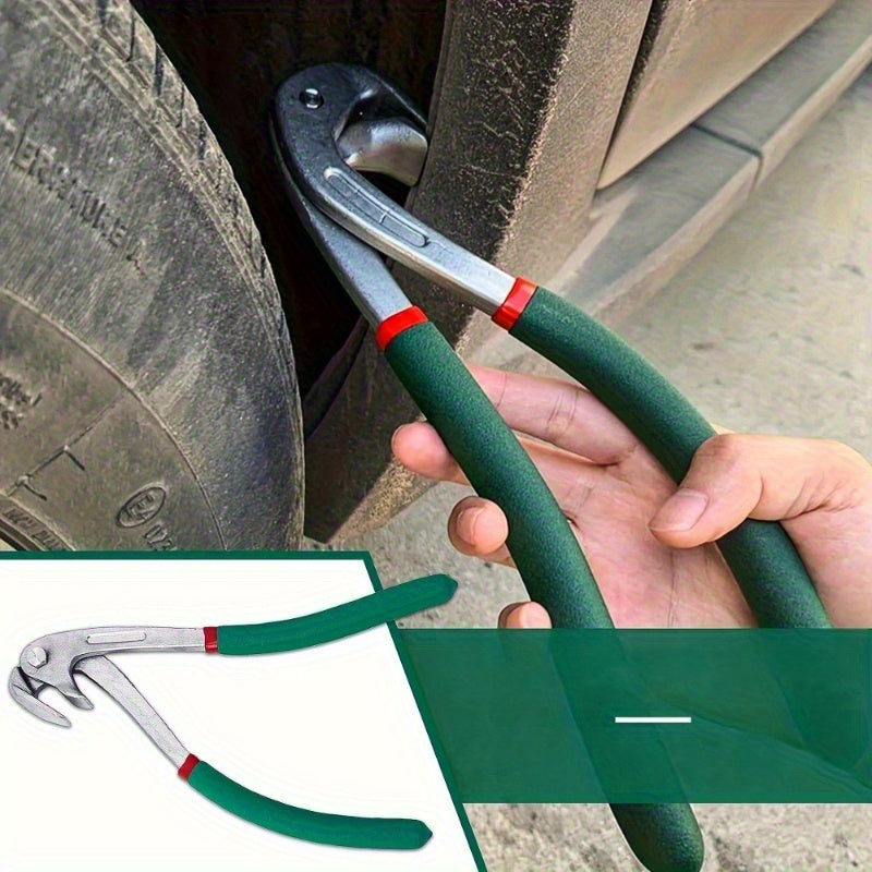 Heavy Duty Body Dent Edge Pliers | Portable Auto Collision Repair Edge Pliers - Door Edge Hawkbill Pliers, Ergonomic Green Handle & Durable Construction, Door Wing Crimping Tool, Stainless Steel Material By Yx&St