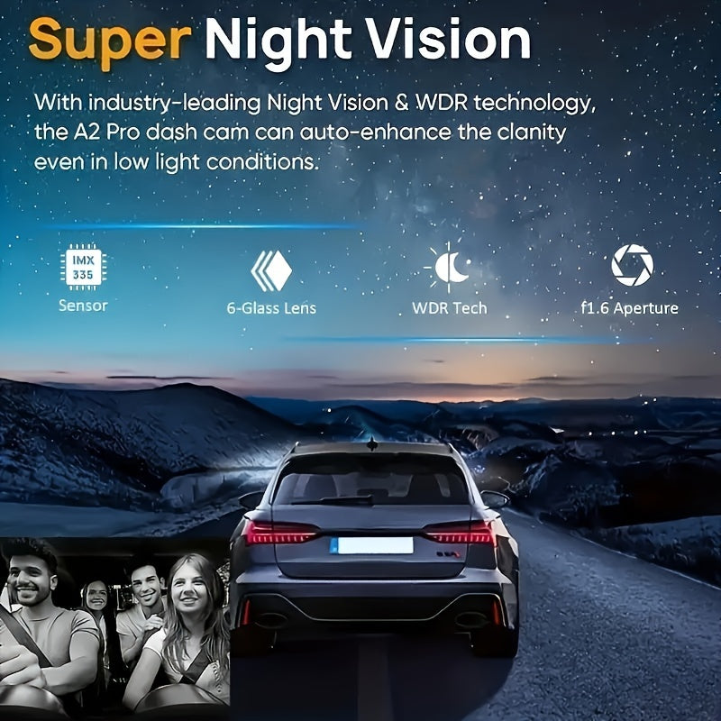 1080P Dual Camera, Dash Cam for Cars, Front And Inside, Car Camera with IR Night Vision, Loop Recording, Wide Angle Car DVR Camera with 3.16 Inch IPS Screen, Dual Lens Car Dashboard Video Cam, Without Battery