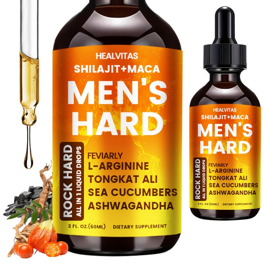 Shilajit Testosterone Booster Liquid Drops for Men – Maca Root & Longjack Tongkat Ali Formula | Natural T-Support for Drive, Stamina, Mood & Energy | Fast-Absorbing Sublingual Drops | 2.03 oz