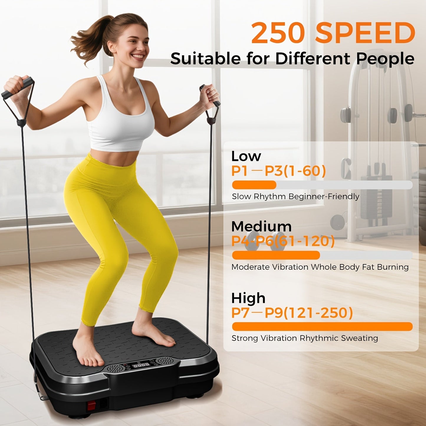 Vibration Plate Exercise Machine 2025 Upgraded – 400 lb Capacity, LED Touch Screen & Remote Control, 9 Preset Programs, Multiple Speed Levels, Whole Body Vibration Trainer for Home Gym Fitness, No Battery Required