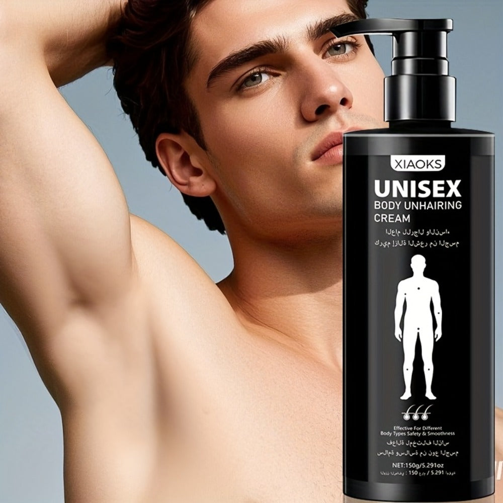 Hair Removal Cream Sensitive Skin 5 Minute Gentle Depilatory Gel 150g - Body Chest Back Private Parts Hair Removal for Men and Women Painless Smooth Unisex Safe Formula