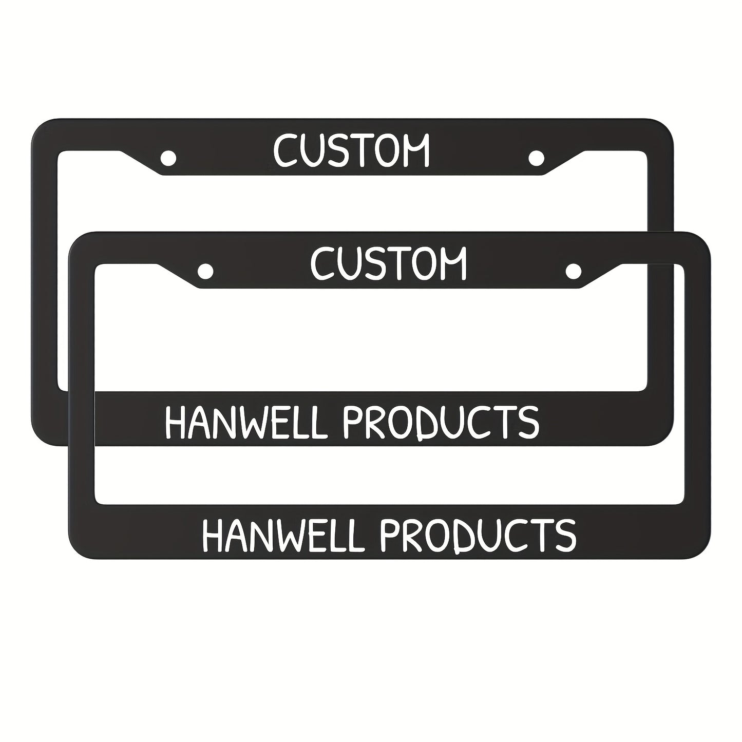 Custom License Plate Frame – 6 Font Styles, Heavy-Duty Weather-Resistant Car Tag Holder, Personalized Front & Rear License Plate Border Cover