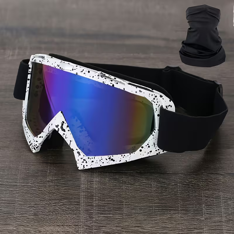 Ski Goggles with Headband – Mirror Coating Polycarbonate Lens, TPU Frame, Adjustable Thick Foam Pad, Anti-Fog Snow Goggles for Adults, 30+ Color Options for Skiing & Snowboarding
