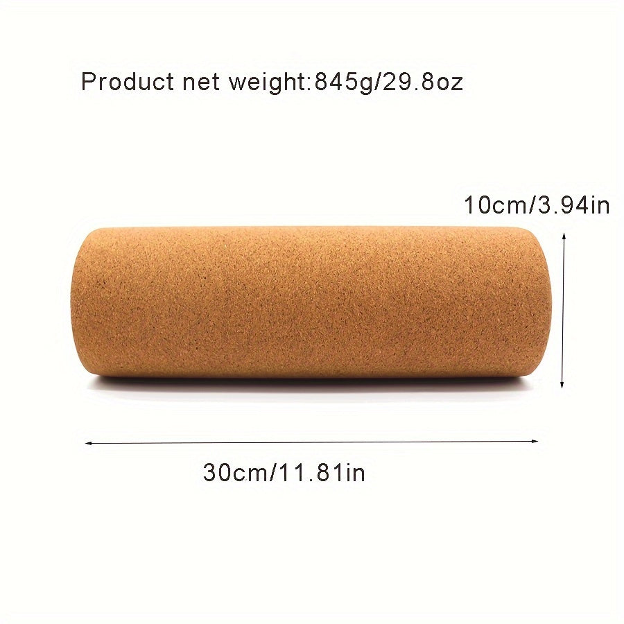 Cork Yoga Roller High-Density Foam Roller for Muscle Massage – 11.81 Inch Textured Surface for Neck & Back Pain Relief, Flexibility & Relaxation, Portable for Adults Men & Women