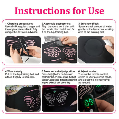 EMS Hip Trainer & Butt Muscle Stimulator with Remote Control, Rechargeable Electric Peach Butt Shaper for Women, Home Gym Glute Toning & Muscle Recovery Massager, Comfortable Wearable Fitness Device