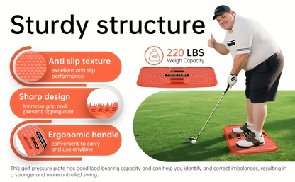 Golf Swing Trainer Balance Board with Weight Transfer Pressure Plate – Beginner Practice Aid for Swing Mechanics, Coordination & Precision Footwork
