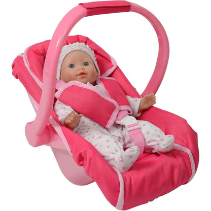 Doll Car Seat Carrier for 18 Inch Dolls Pink Unicorn Design 2-in-1 Baby Doll Travel Accessory Lead-Free Safety Tested Role Play Gift for Girls Ages 3+ Birthday Christmas