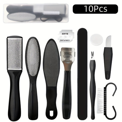 Pedicure Tool Set Stainless Steel Professional Foot Care Kit Dead Skin Callus Remover Nail Cuticle Tools for Women Men 10-Piece & 23-Piece Options Home Salon Travel