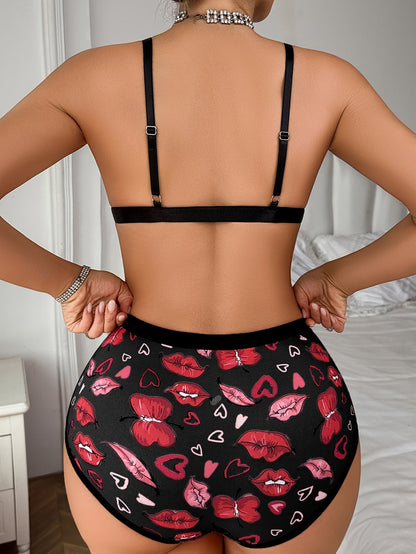 4-Pack Women's Bra and Panty Lingerie Set - Breathable Sport-Inspired Style