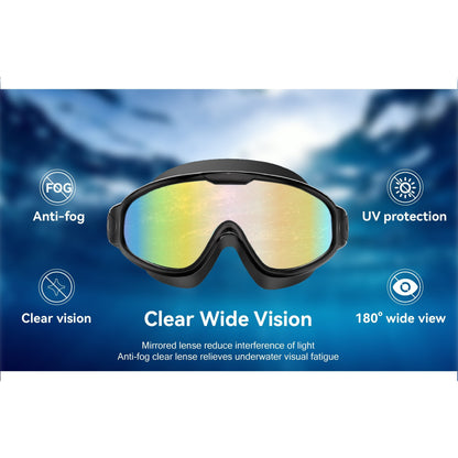 Anti-Fog Swim Goggles 2-Pack with Earplugs Nose Clip & Case, Wide Lens Leakproof