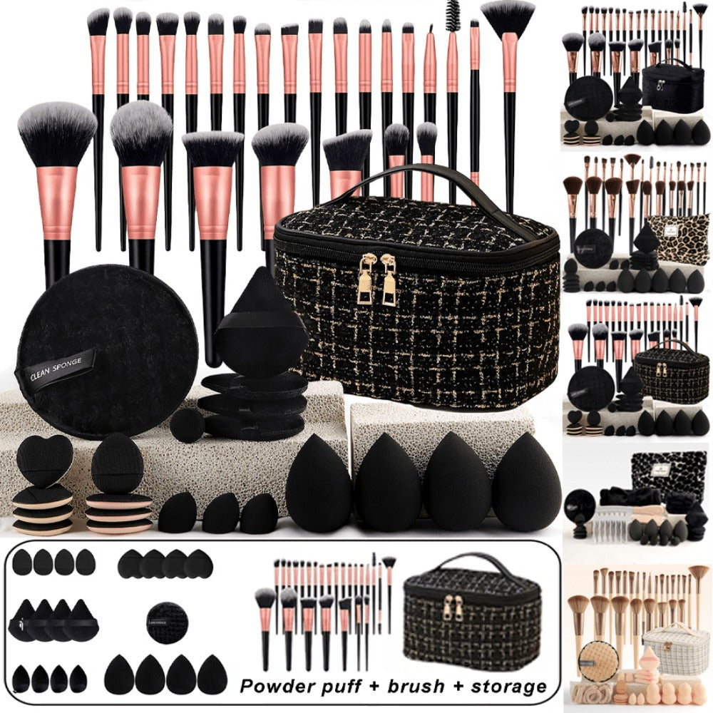 Super Soft Makeup Brush Set 23/44/47PCS with Stylish Bag - Concealer Contour Sponge Eyeshadow Blending Highlight Powder Brushes Wet Dry Use - Full-Size Beauty Kit for All Skin Types Gift for Women