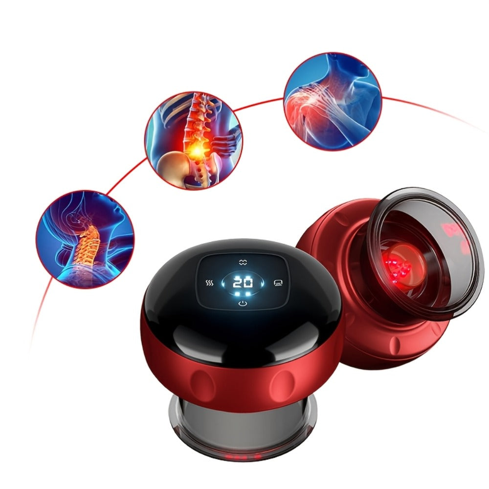 Electric Cupping Massager – Portable USB Rechargeable Gua Sha Scraping & Acupressure Device for Full Body Relief | Traditional Chinese Therapy Tool for Back, Neck & Muscle Relaxation at Home