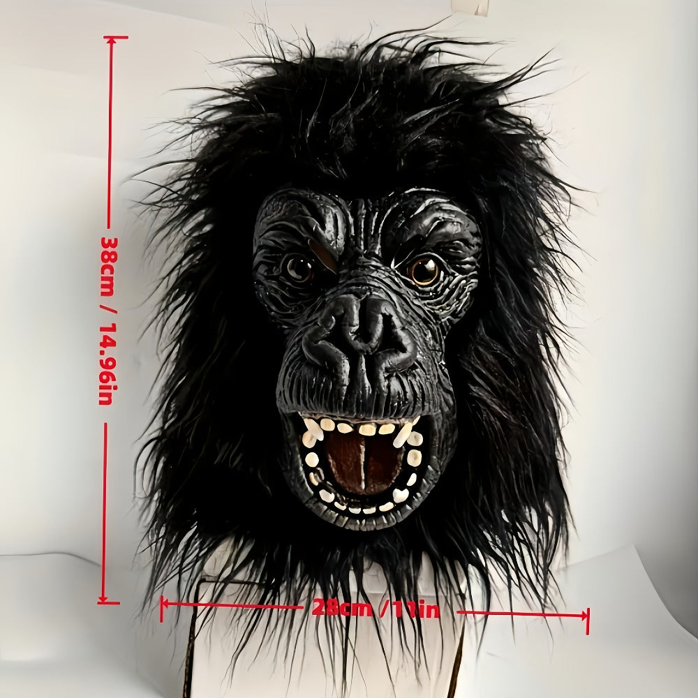 Elephant Monkey Latex Full Head Mask Realistic – Black White Animal Costume Mask for Adults Halloween Costume Parties Cosplay Prank Photo Prop Birthday Gift Durable