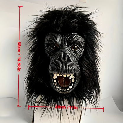 Elephant Monkey Latex Full Head Mask Realistic – Black White Animal Costume Mask for Adults Halloween Costume Parties Cosplay Prank Photo Prop Birthday Gift Durable