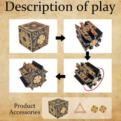 Lament Configuration Puzzle Box Cube – Functional Detachable Deformation Lock Box with Display Base, Brain Teaser Desk Decor, Unique Gift for Adults Horror Fans Christmas Halloween Birthday