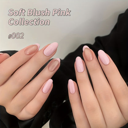 Gel Nail Polish Set 8 Colors Semi-Permanent Soak-Off LED Cure Long-Lasting Manicure Kit - 0.51oz Each Bottle Gentle Pink Shades 001-008 DIY Home Salon Nail Art Gift for Women