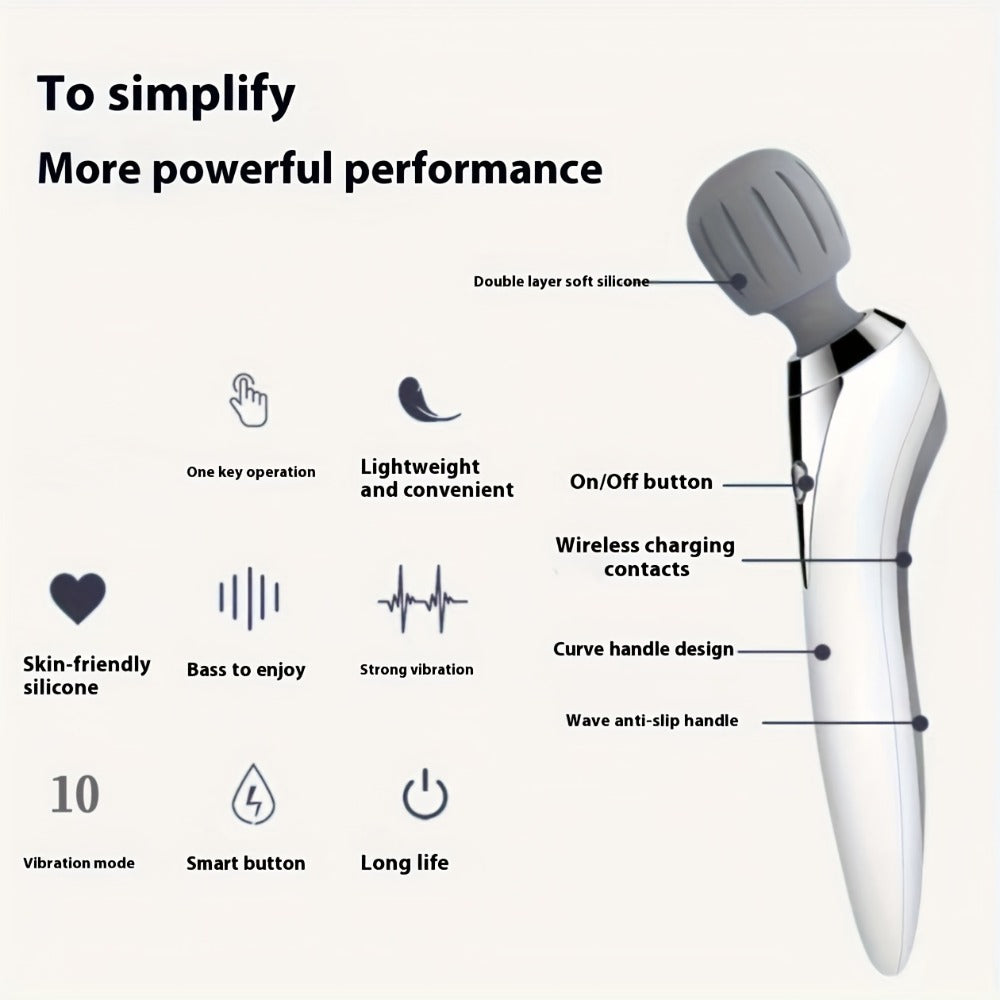 Wireless Stick Massager for Full Body – Portable Rechargeable Personal Massager for Neck, Back, Shoulder, Waist & Legs, Easy to Carry Muscle Tension Relief Tool for Home Office Travel