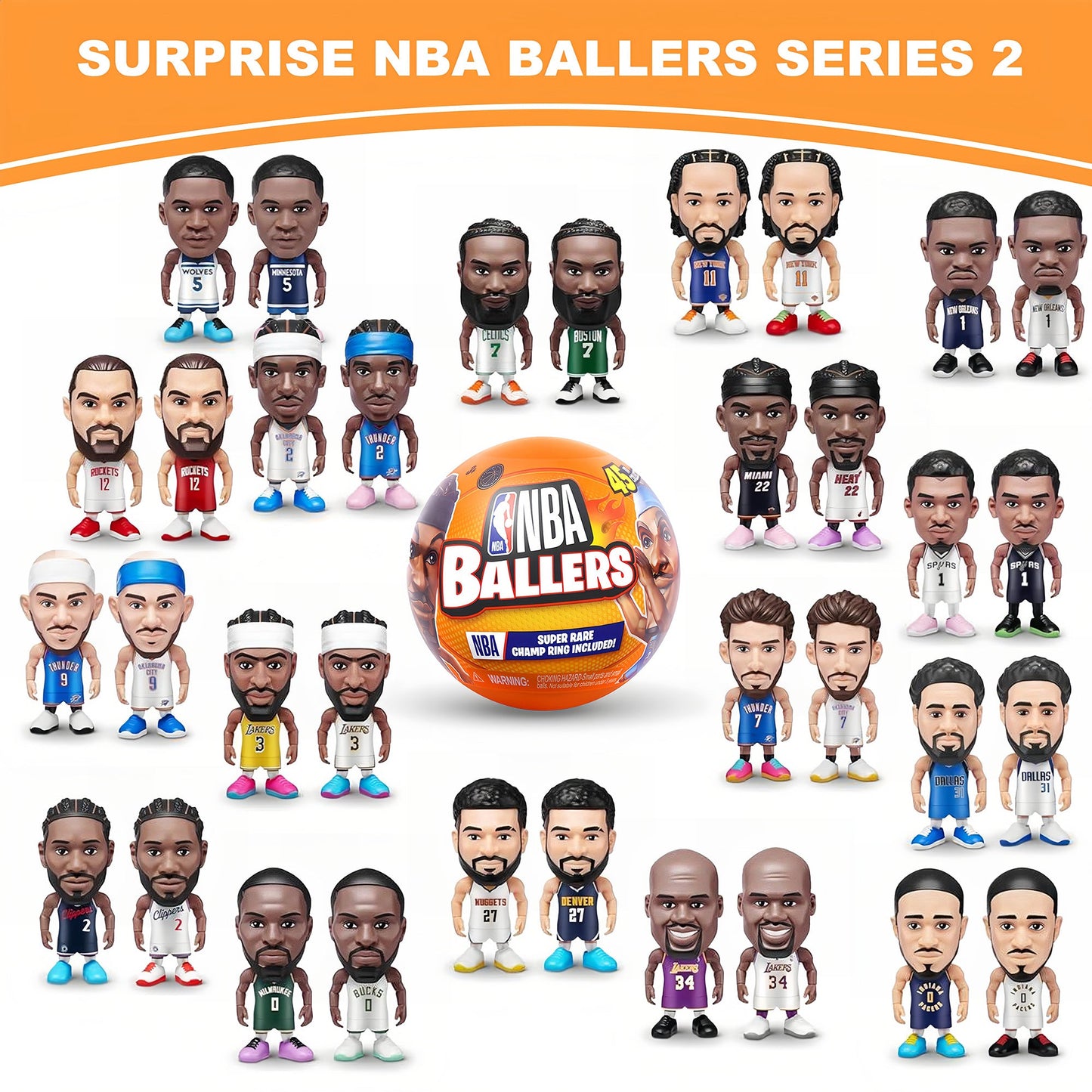NBA Ballers Mystery Capsule Figurine Series 1 by ZURU – Surprise Unboxing Mini NBA Player Collectible Toy for Boys, Sports Fans & Collectors, Random Basketball Figure Blind Box Gift