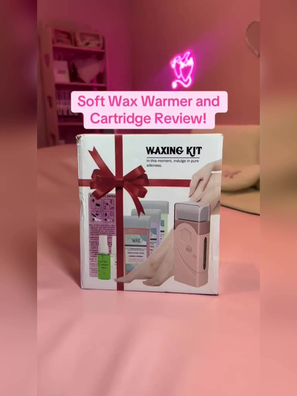 Roll On Wax Kit 105 Piece Complete Home Waxing Set - 2 Roll On Wax Rollers, Wax Warmer, 100 Waxing Strips, Lavender Oil & Pre-Post Spray - Pro Hair Removal for Face Brazilian Bikini Full Body Sensitive Skin