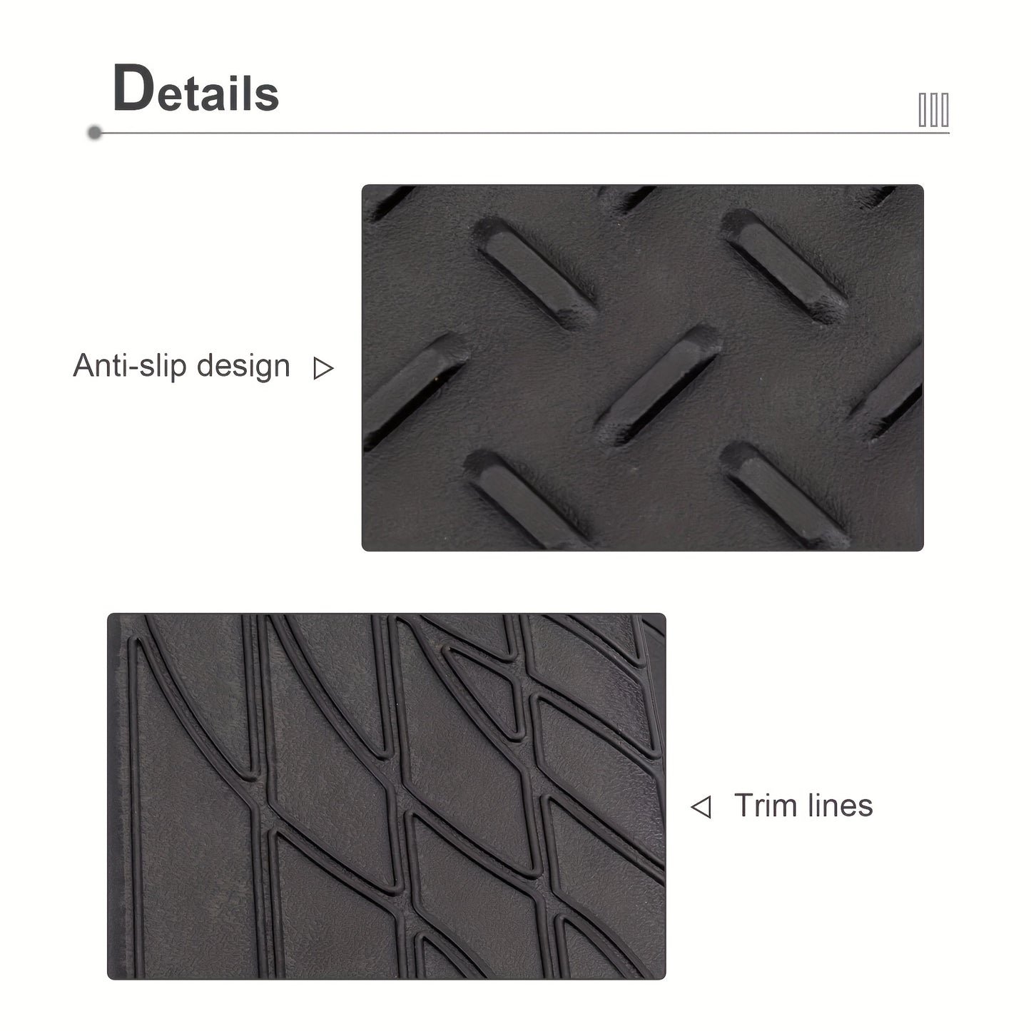 Trunk Cargo Liner Rubber Mat Universal Fit - All Weather Waterproof Trunk Mat with Seat Back Protector, Trim-to-Fit for Cars, SUV & Sedan