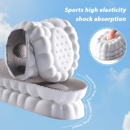 Memory Foam Insoles 3 Pairs - 4D High Elasticity Shoe Inserts for Men and Women, Breathable Comfort Insoles for Work, Sports, Walking, Standing All Day