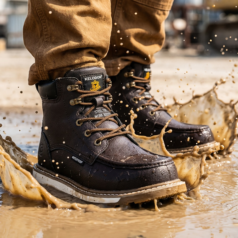 Men's Work & Safety Boots - Steel Toe Protection & Non-Slip Sole 732389