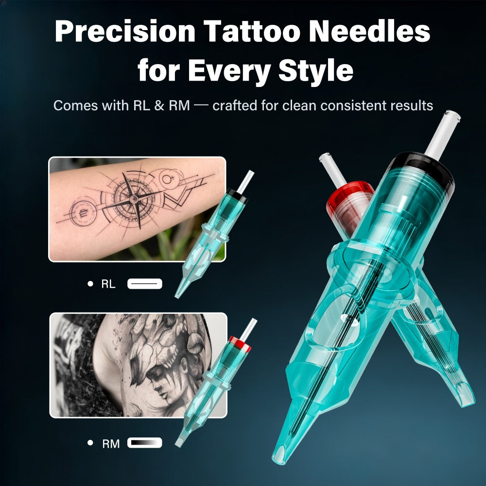 Cordless Rotary Tattoo Machine Kit Complete Set with Screen Display 6-8Hr Battery 20 Needles 7 Inks – Wireless Tattoo Pen for Beginners & Professional Artists Home Studio Red Pink Black