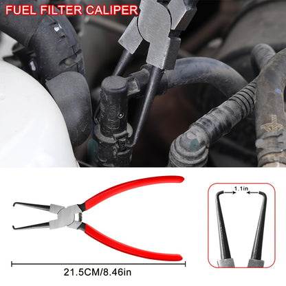 8pcs MZZ Heavy-Duty Fuel Line Pliers Set with 80° Disconnect Pliers, Caliper, Hose Clamp & Filter - Durable Steel Construction for Auto Fuel System Repair, Includes Red & Black Handles, Ideal for Professional Mechanics & DIY Enthusiasts, Automotive Repair