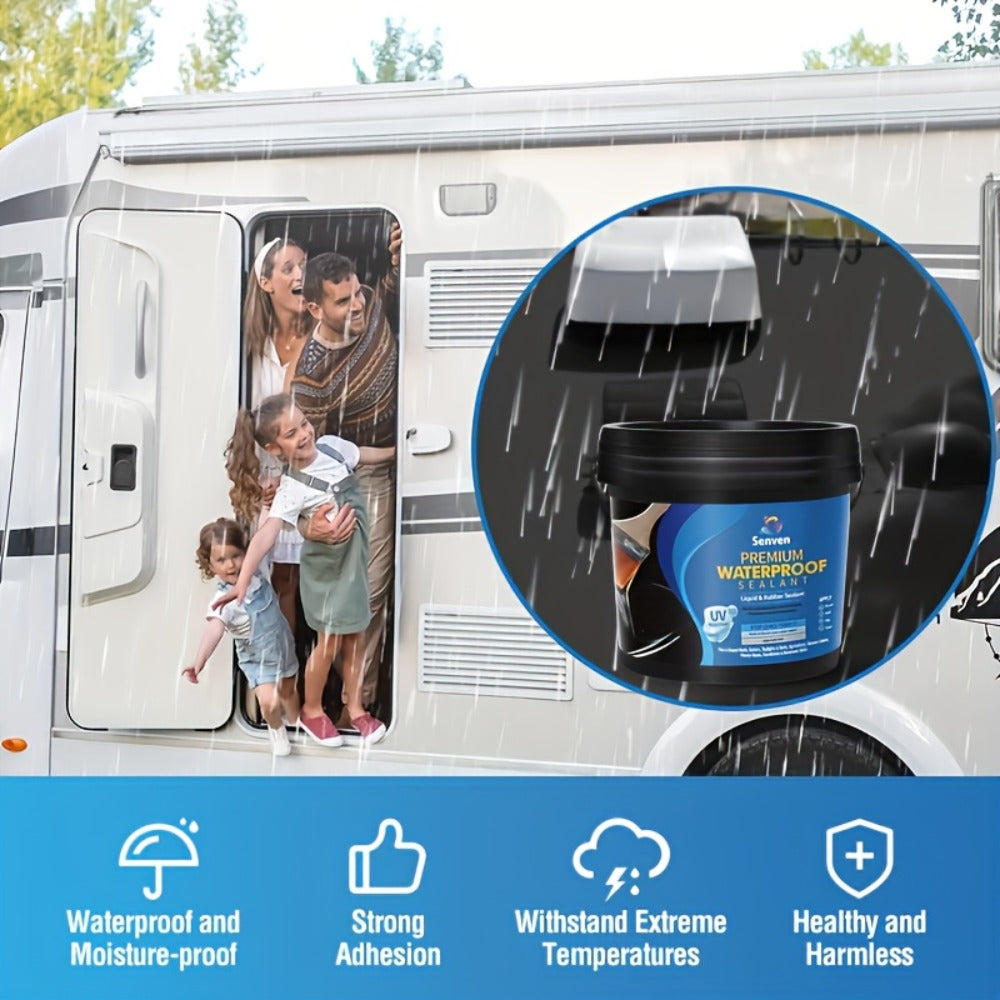Liquid Rubber Waterproof Sealant 32oz – UV-Resistant Elastic Coating for Roof, RV, Boat, Concrete & Masonry, All-Weather Crack Filler, Indoor & Outdoor Use