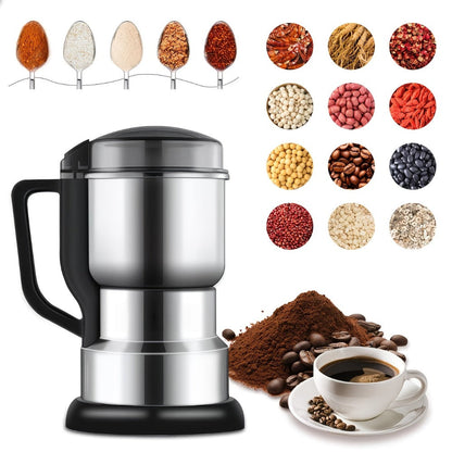 Electric Coffee Grinder 300W 25000RPM – 8-Blade Stainless Steel Spice & Grain Mill for Coffee Beans, Nuts, Spices | Home, Cafe & Camping