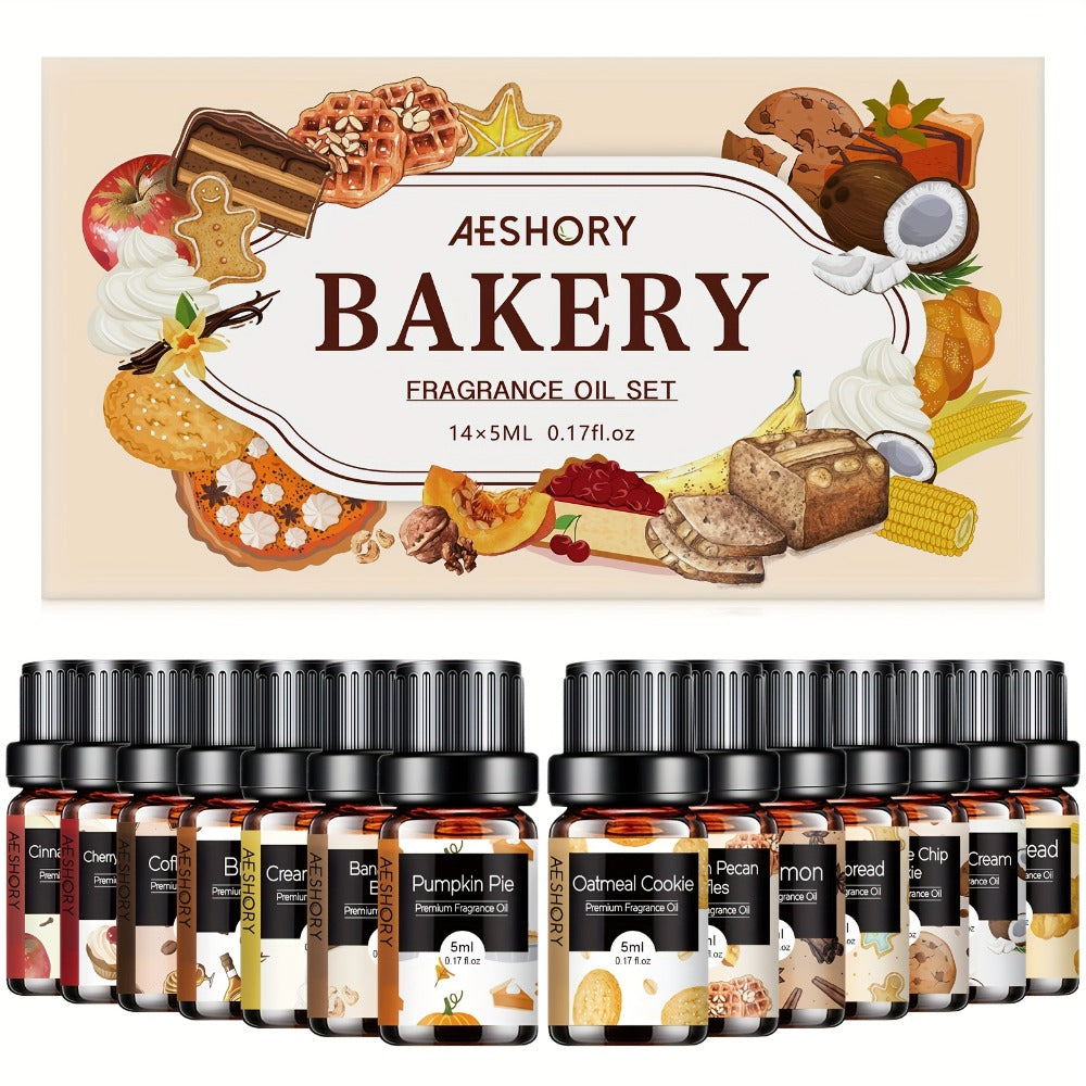 Essential Oil Gift Set 14pcs – Bakery, Fruity & Floral Fragrance Oils for Diffuser & Candle Making | Valentine's Day, Birthday & Holiday Gift