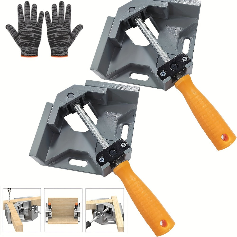 Right Angle Woodworking Clamp Set 2 & 4-Piece – Adjustable Aluminum Alloy Swing Jaw, 90-Degree Corner Clamps for Welding, Furniture Assembly, Framing & DIY Woodworking Projects