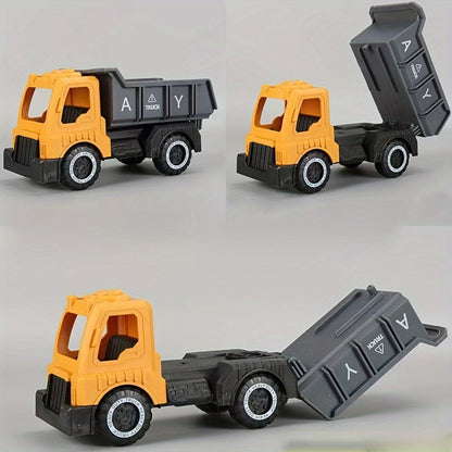 Construction Vehicle Toy Set for Kids – 4PCS Large Shatterproof Excavator, Mixer, Dump Truck & Bulldozer Engineering Cars, Push & Pull-Back Toy Trucks for Toddlers Ages 2+, Birthday Gift for Boys