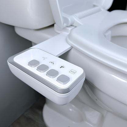 Bidet Toilet Seat Attachment – Non-Electric Mechanical Bidet with Rear Wash, Adjustable Water Pressure, Self-Cleaning Nozzle, Brass T-Adapter & Metal Hose for US & Canada Toilets