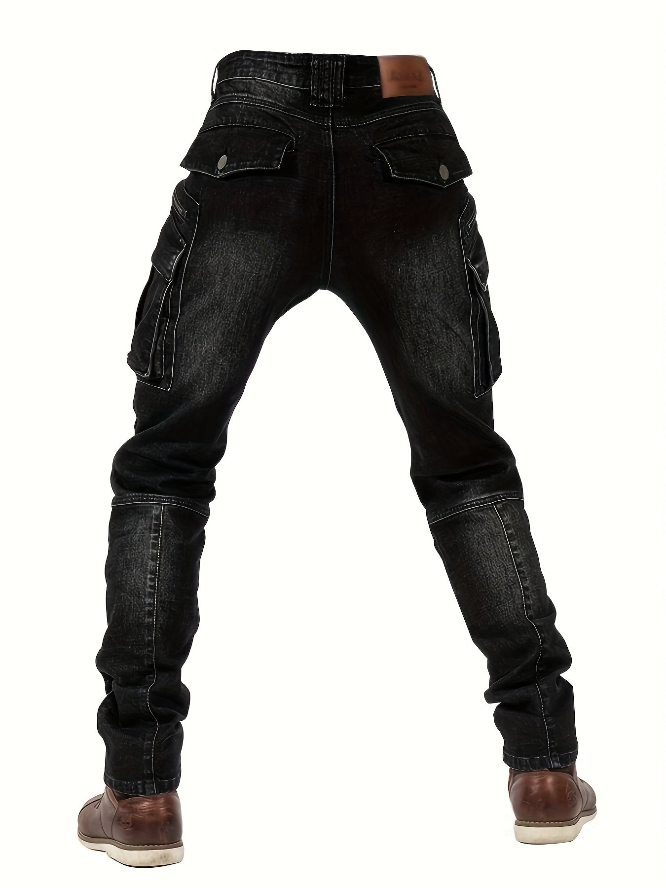 Men's Straight Leg Jeans - Vintage Wash Clean Finish Streetwear