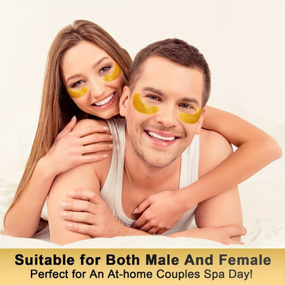 Gold Collagen Eye Patches 24 Pairs – Under Eye Masks for Dark Circles, Puffiness & Fine Lines | Hydrating Anti-Aging Gel Patches for Women & Men, All Skin Types, Travel-Ready Skincare Gift