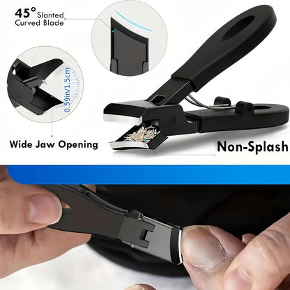 Concave Blade Wide Jaw Nail Clippers for Thick Toenails 5pcs Set Heavy Duty Stainless Steel Ingrown Toenail Trimmer Professional Pedicure Tool for Seniors Men Elderly