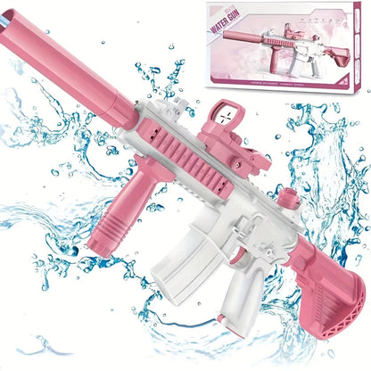 Continuous-Fire Automatic Water Gun for Kids & Adults – High-Capacity Long-Range Squirt Blaster for Summer Beach Pool Backyard Outdoor Play, Birthday Gift for Boys Girls, Blue Pink Random Mini Model