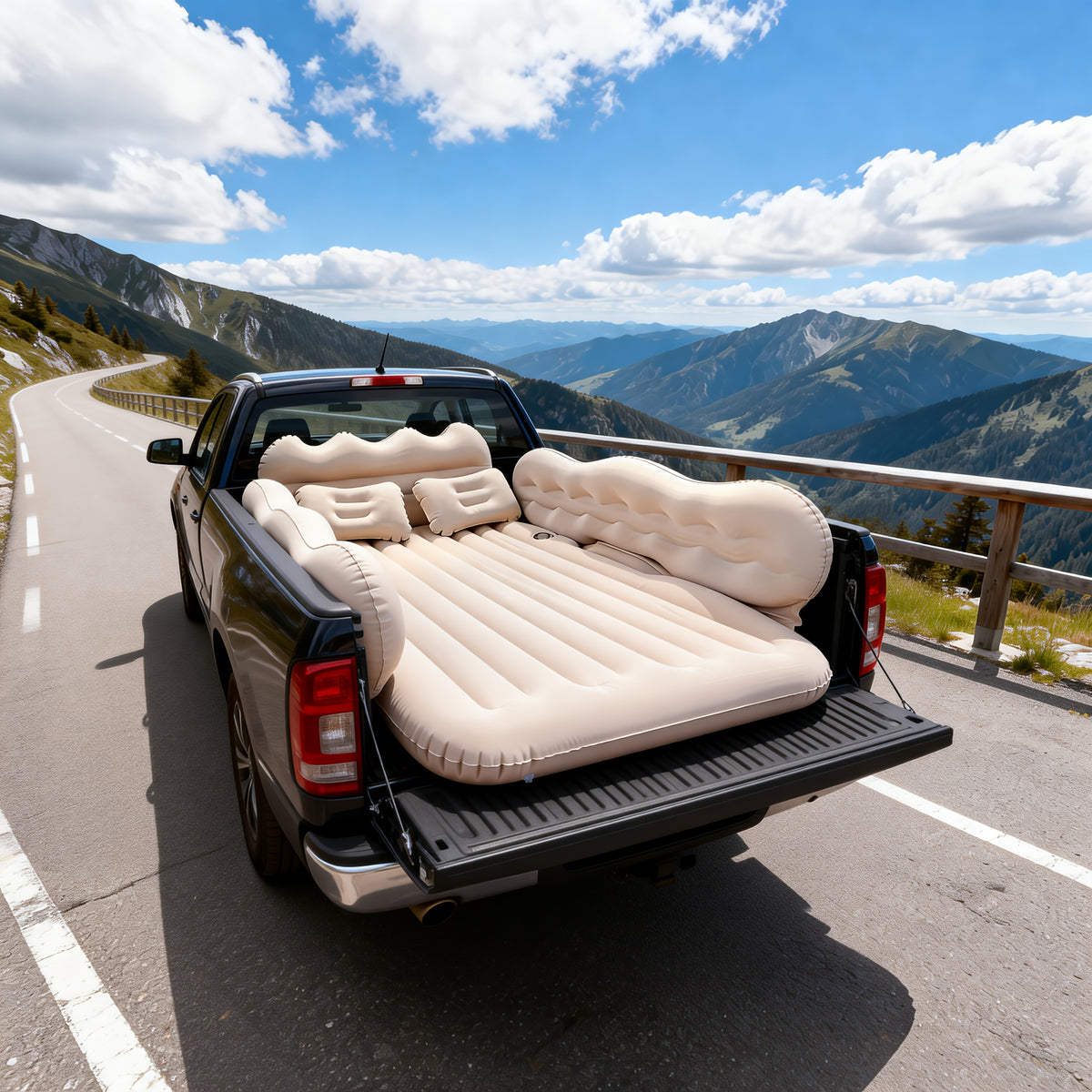 Inflatable Bed, Convenient Car Inflatable Bed - Including Storage Bag And Tool Kit, High Aesthetic And Comfortable Inflatable Car Bed, Outdoor Inflatable Bed, Car Additions, Soft And Skin Friendly Plush Folding Design