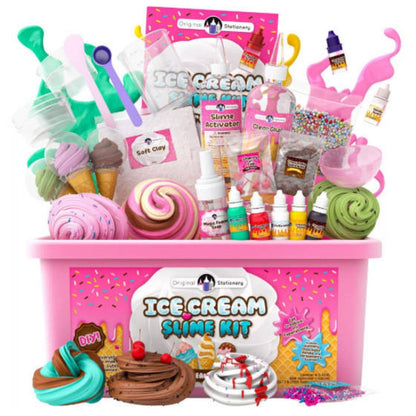 Novelty Slime Toy Ice Cream & Lollipop Set for Kids – Cute Food Shaped Squishy Slime, Fun Party Favors for Christmas Halloween Easter, Sensory Play Gift for Girls & Boys Ages 3+