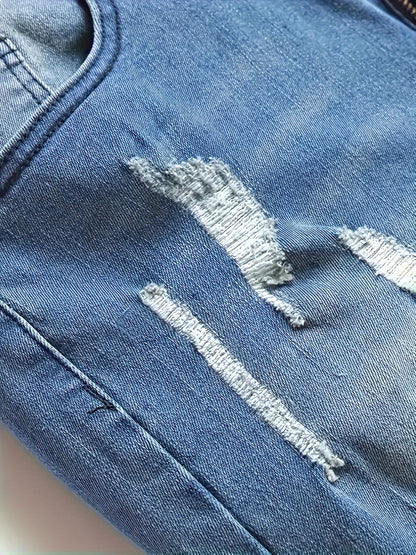 Men's Slim Fit Jeans - Classic Wash Distressed Everyday